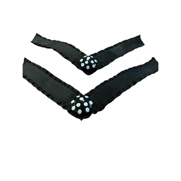 Lindsay Phillips Medium SwitchFlops Strap Black Polka Dot Ornament Fits 6 7 8 - Picture 2 of 3